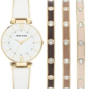 Anne klein 4pc watch & bracelet set